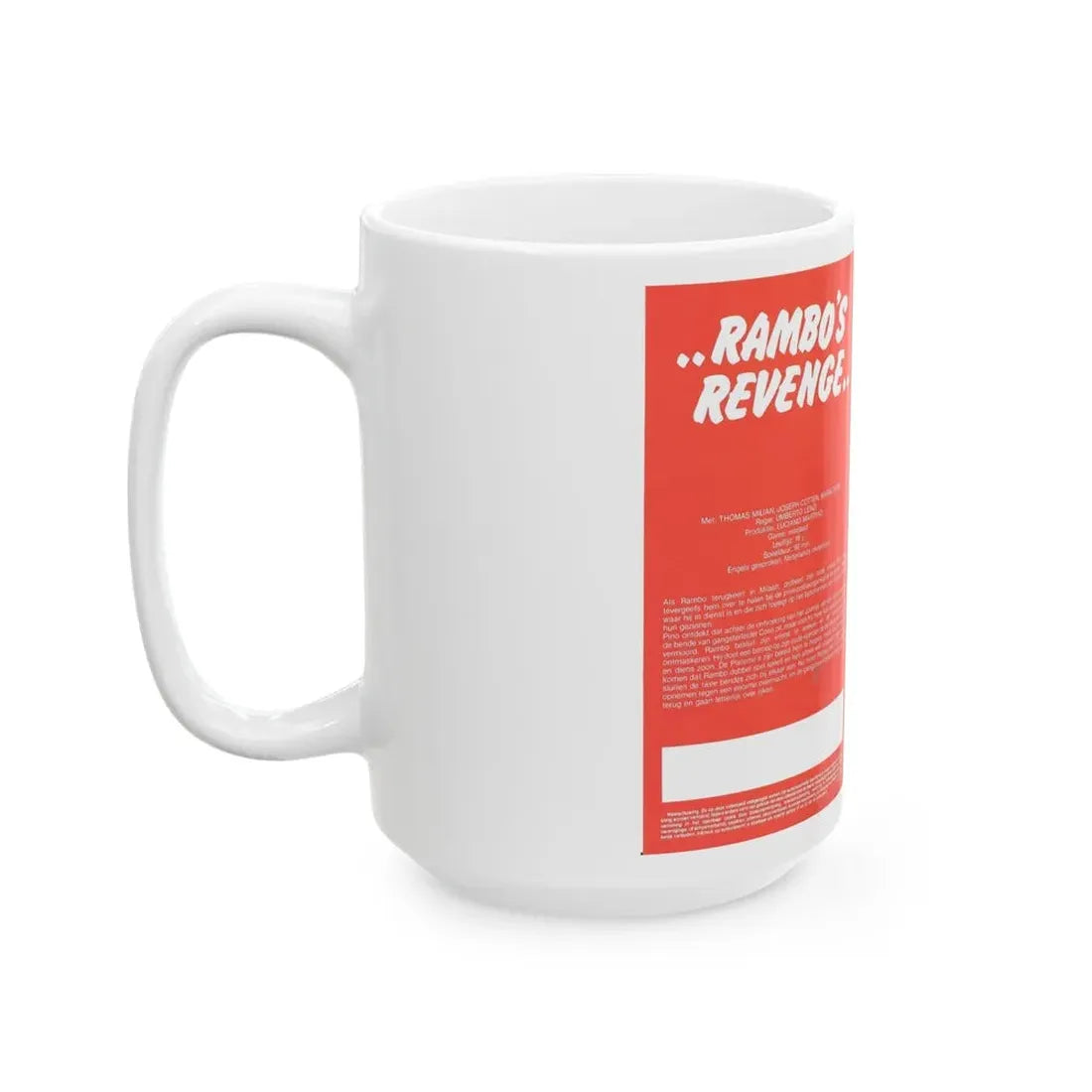 RAMBOS REVENGE (VHS COVER) - White Coffee Mug - Go Mug Yourself