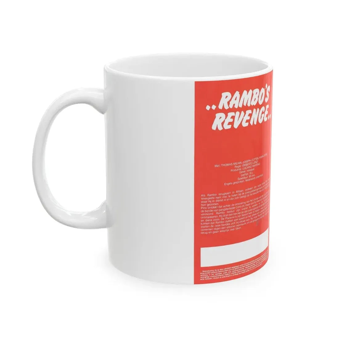 RAMBOS REVENGE (VHS COVER) - White Coffee Mug - Go Mug Yourself