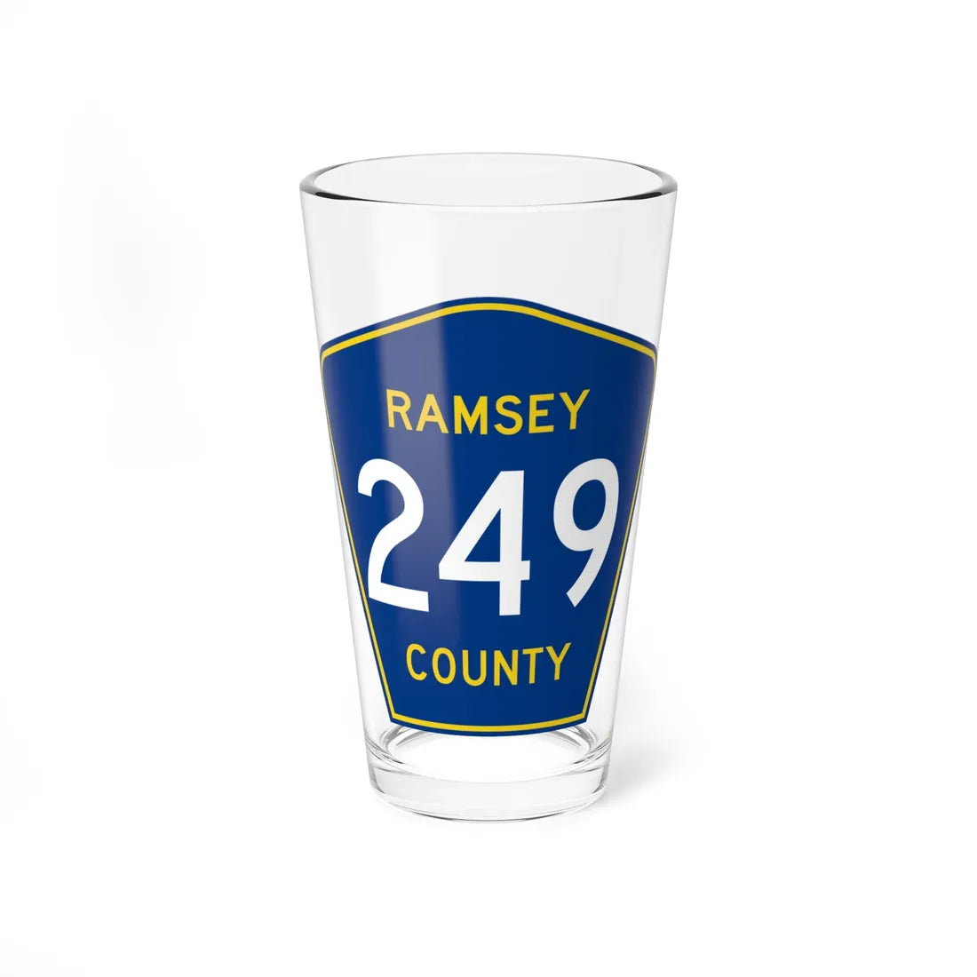 Ramsey County 249 MN (Minnesota) (Road Sign) Pint Glass 16oz 16oz - Go Mug Yourself