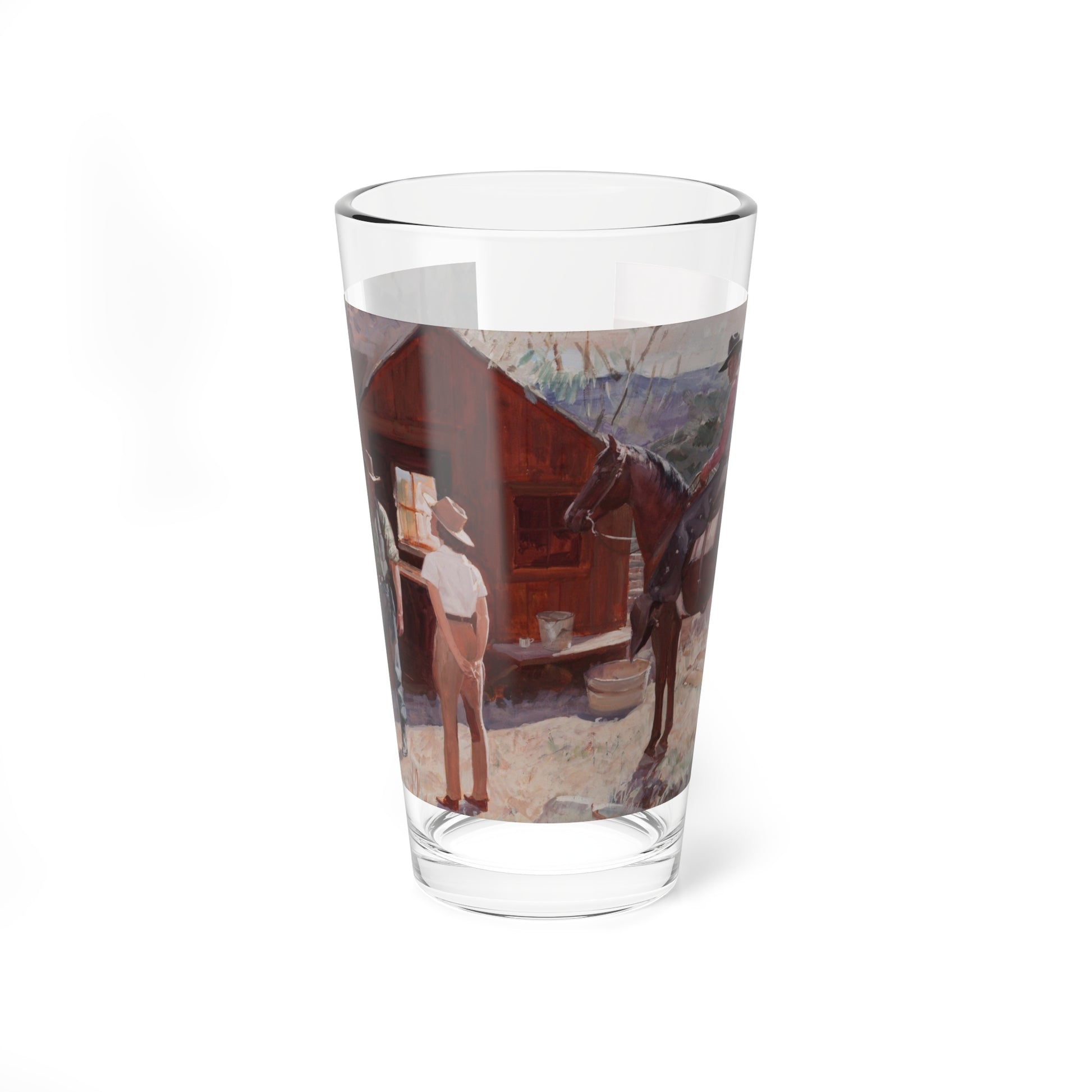 Ranch Hands Get the Word, 1941 (Magazine Illustration) Pint Glass 16oz-16oz-Go Mug Yourself