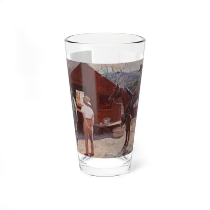 Ranch Hands Get the Word, 1941 (Magazine Illustration) Pint Glass 16oz-16oz-Go Mug Yourself