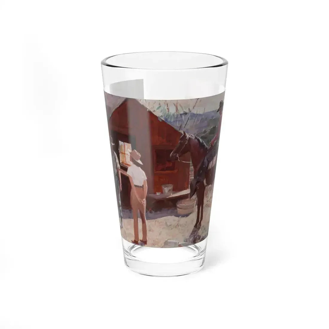 Ranch Hands Get the Word, 1941 (Magazine Illustration) Pint Glass 16oz 16oz - Go Mug Yourself