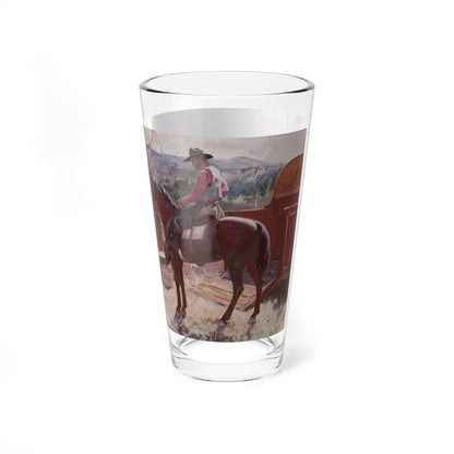 Ranch Hands Get the Word, 1941 (Magazine Illustration) Pint Glass 16oz-Go Mug Yourself