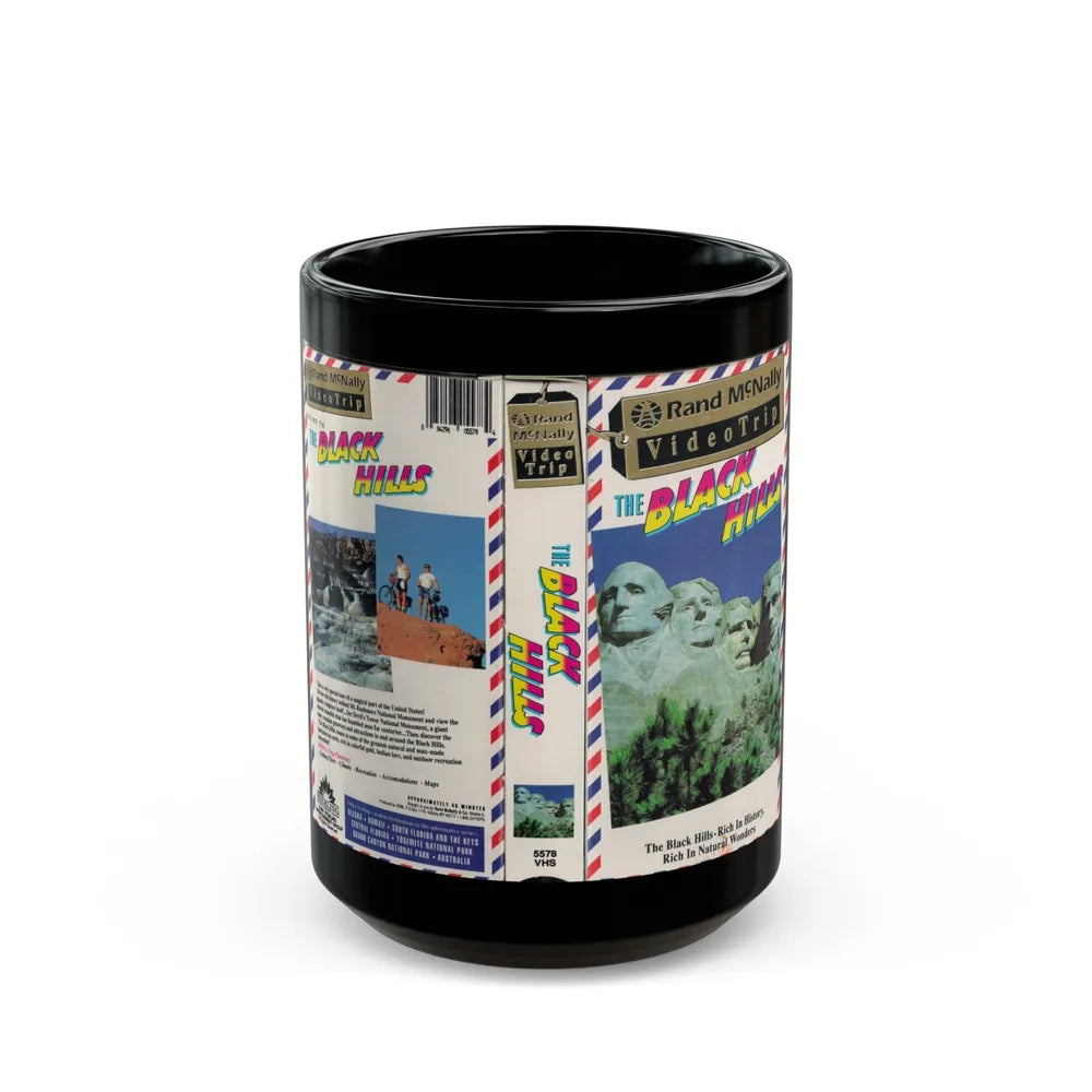 RAND MCNALLY VIDEO TRIP THE BLACK HILLS (VHS COVER) - Black Coffee Mug-15oz-Go Mug Yourself