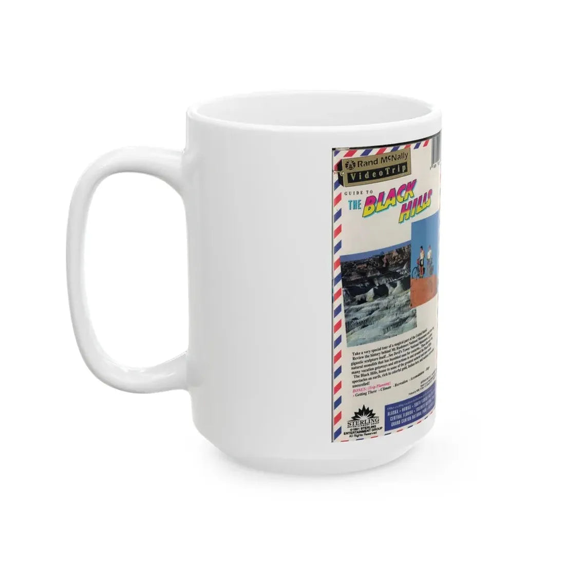 RAND MCNALLY VIDEO TRIP THE BLACK HILLS (VHS COVER) - White Coffee Mug - Go Mug Yourself