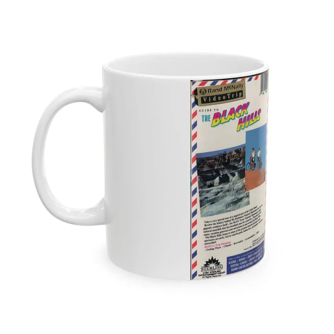 RAND MCNALLY VIDEO TRIP THE BLACK HILLS (VHS COVER) - White Coffee Mug - Go Mug Yourself