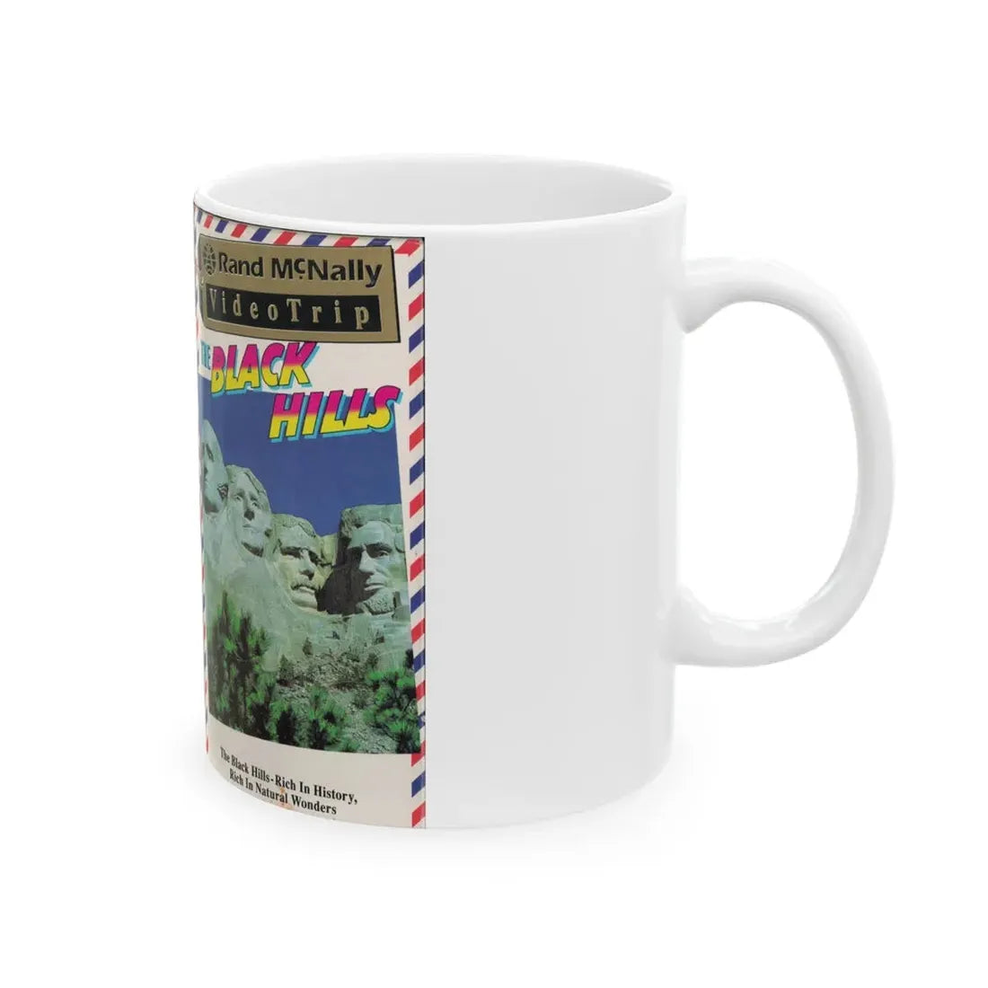 RAND MCNALLY VIDEO TRIP THE BLACK HILLS (VHS COVER) - White Coffee Mug - Go Mug Yourself
