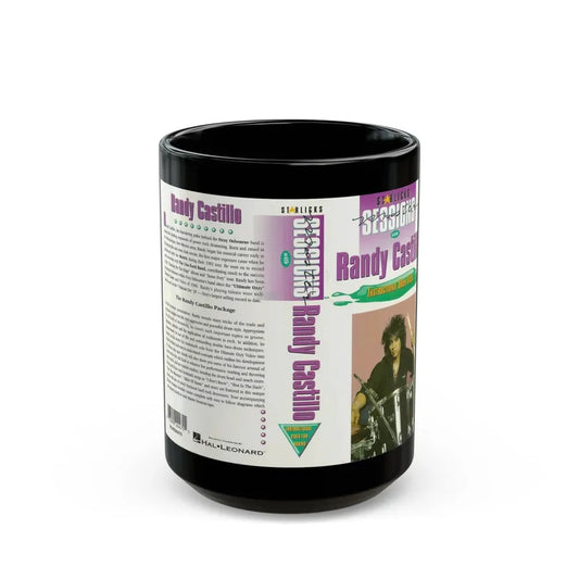 RANDY CASTILL INSTRUCTIONAL DRUM VIDEO (VHS COVER) - Black Coffee Mug 15oz - Go Mug Yourself
