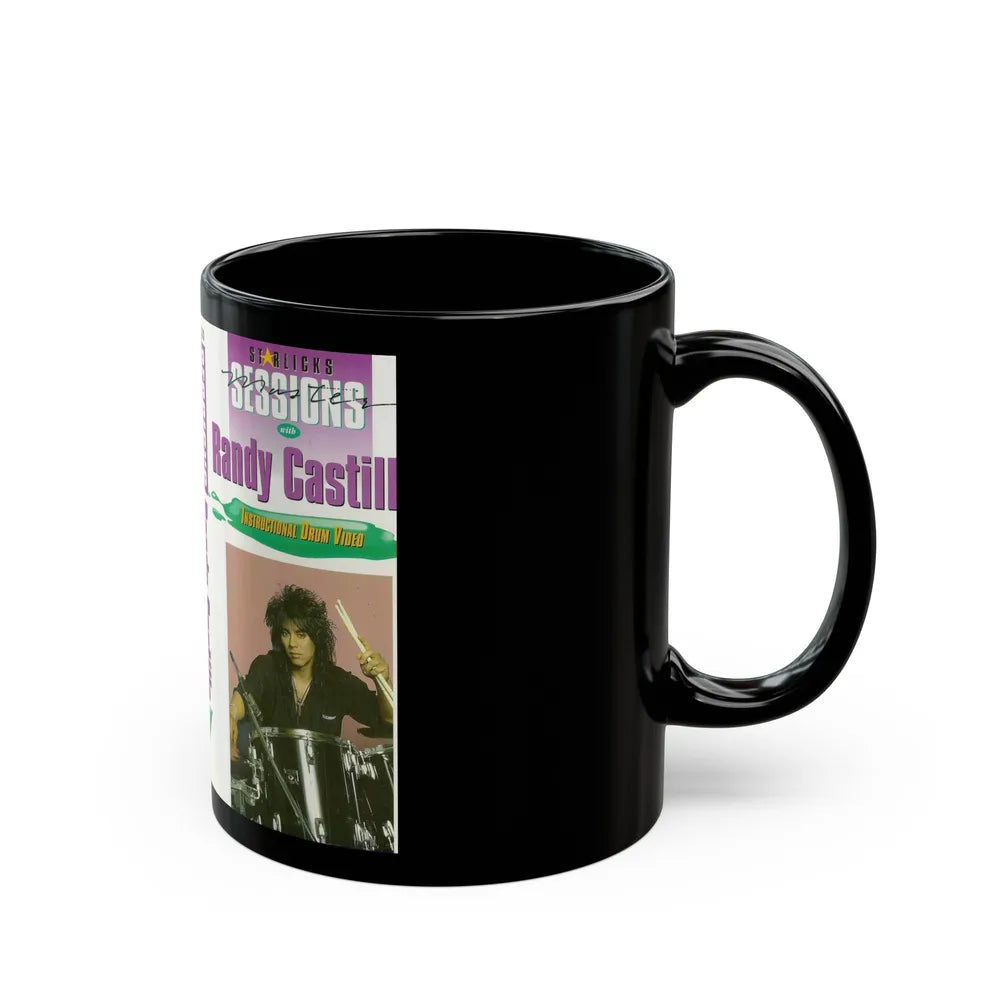 RANDY CASTILL INSTRUCTIONAL DRUM VIDEO (VHS COVER) - Black Coffee Mug-Go Mug Yourself