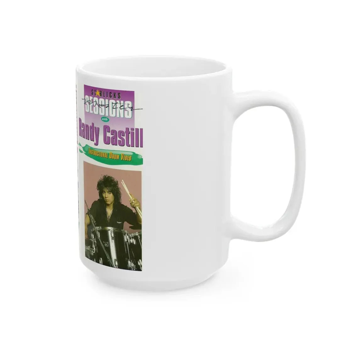 RANDY CASTILL INSTRUCTIONAL DRUM VIDEO (VHS COVER) - White Coffee Mug - Go Mug Yourself