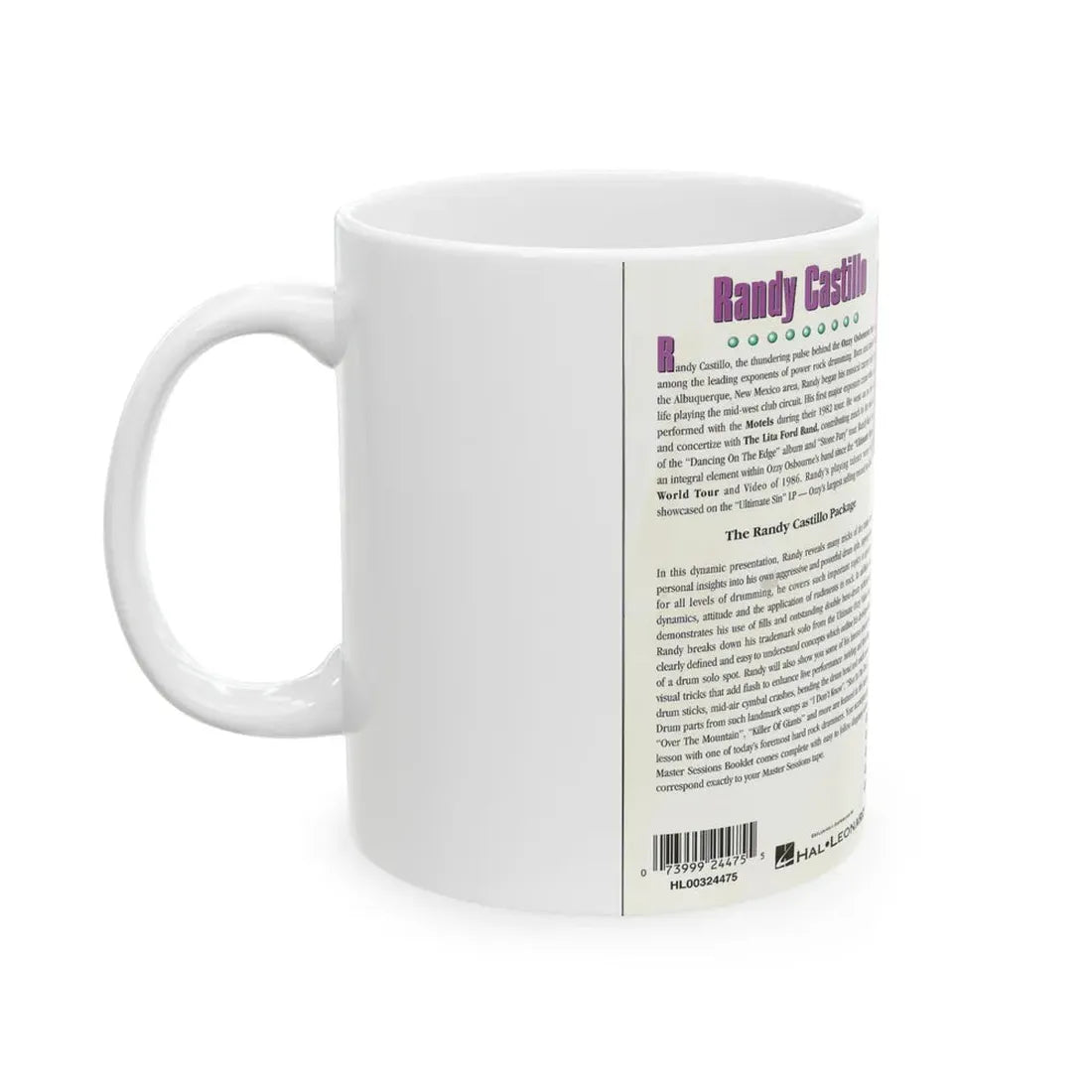 RANDY CASTILL INSTRUCTIONAL DRUM VIDEO (VHS COVER) - White Coffee Mug - Go Mug Yourself