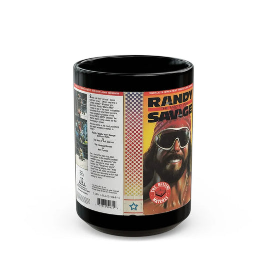 RANDY THE MACHO MAN SAVAGE THE MISSING MATCHES (VHS COVER) - Black Coffee Mug-15oz-Go Mug Yourself