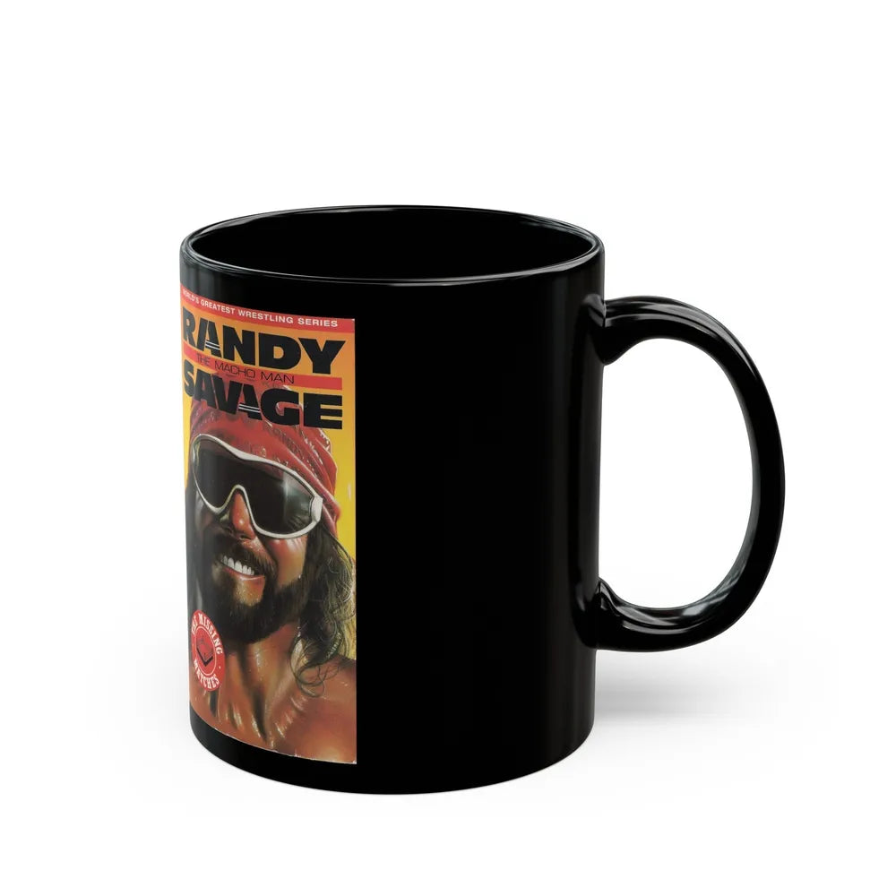 RANDY THE MACHO MAN SAVAGE THE MISSING MATCHES (VHS COVER) - Black Coffee Mug-Go Mug Yourself