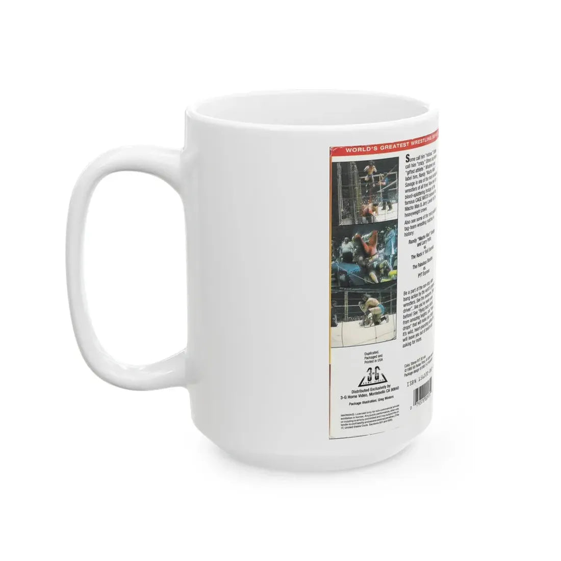 RANDY THE MACHO MAN SAVAGE THE MISSING MATCHES (VHS COVER) - White Coffee Mug - Go Mug Yourself