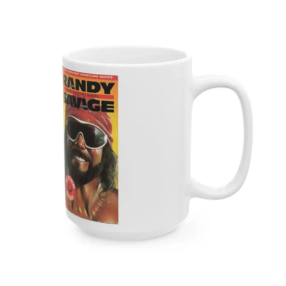 RANDY THE MACHO MAN SAVAGE THE MISSING MATCHES (VHS COVER) - White Coffee Mug - Go Mug Yourself