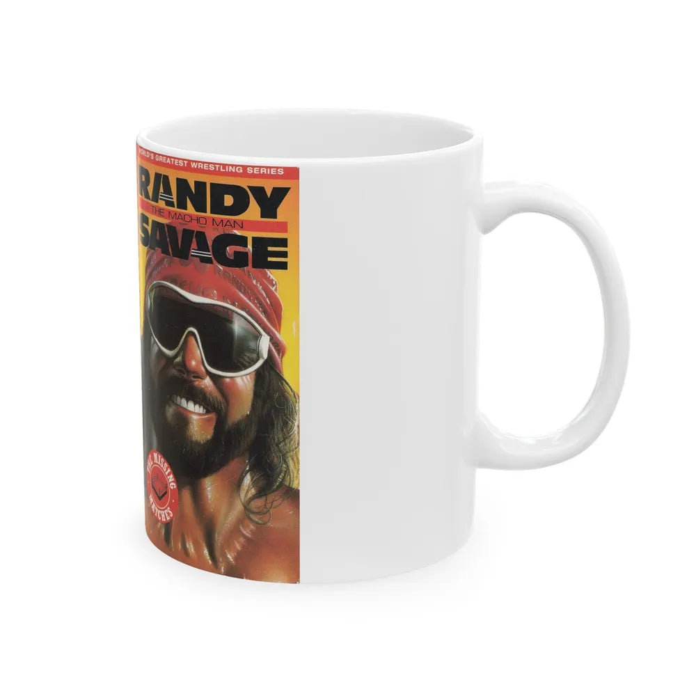 RANDY THE MACHO MAN SAVAGE THE MISSING MATCHES (VHS COVER) - White Coffee Mug-Go Mug Yourself