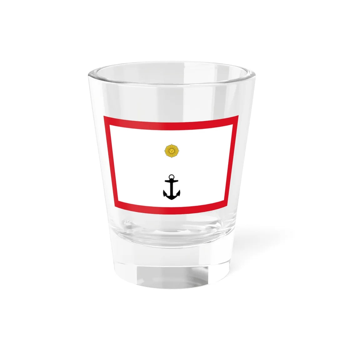 Rank flag for Capitan de Navio of the Peruvian Navy (Peru) Shot Glass 1.5oz 1.5oz - Go Mug Yourself