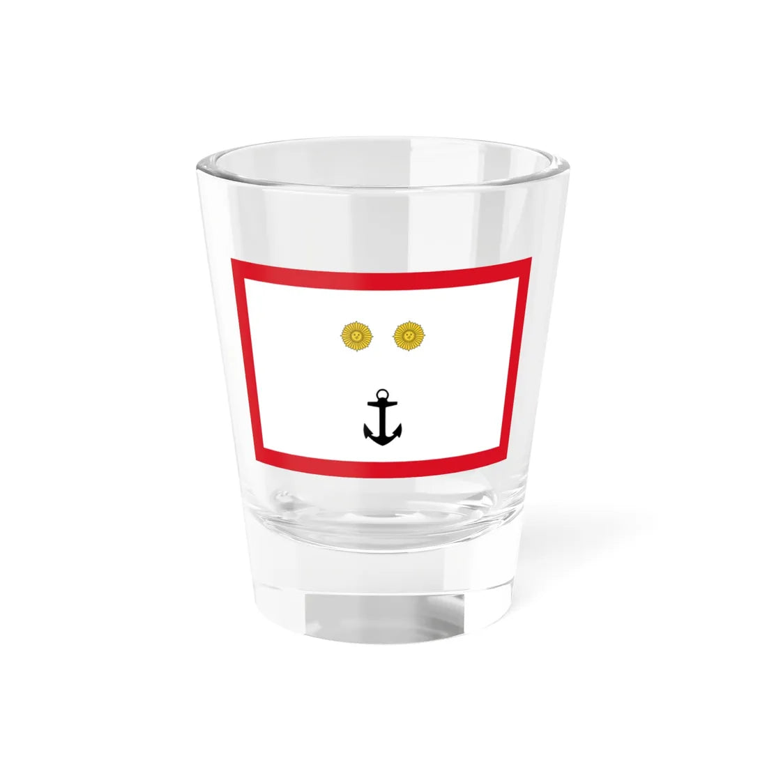 Rank flag for Contraalmirante of the Peruvian Navy (Peru) Shot Glass 1.5oz 1.5oz - Go Mug Yourself