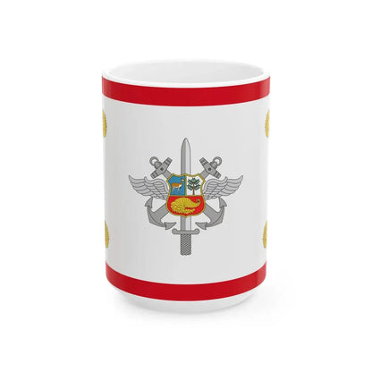 Rank flag for the Chief of the Joint Command Peru (Peru) White Coffee Mug 15oz - Go Mug Yourself