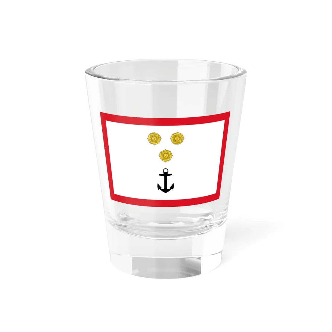 Rank flag for Vicealmirante of the Peruvian Navy (Peru) Shot Glass 1.5oz 1.5oz - Go Mug Yourself