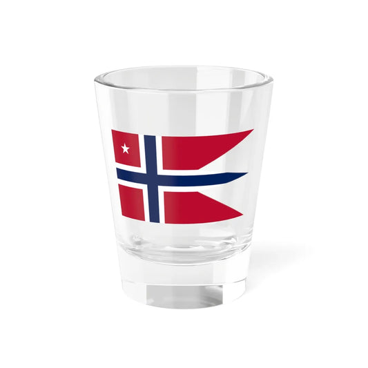 Rank Flag of a Commodor of the Royal Norwegian Navy (Norway) Shot Glass 1.5oz 1.5oz - Go Mug Yourself