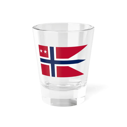 Rank Flag of a Rear Admiral of the Royal Norwegian Navy (Norway) Shot Glass 1.5oz 1.5oz - Go Mug Yourself