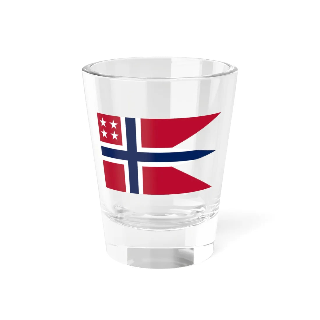 Rank Flag of an Admiral of the Royal Norwegian Navy (Norway) Shot Glass 1.5oz 1.5oz - Go Mug Yourself