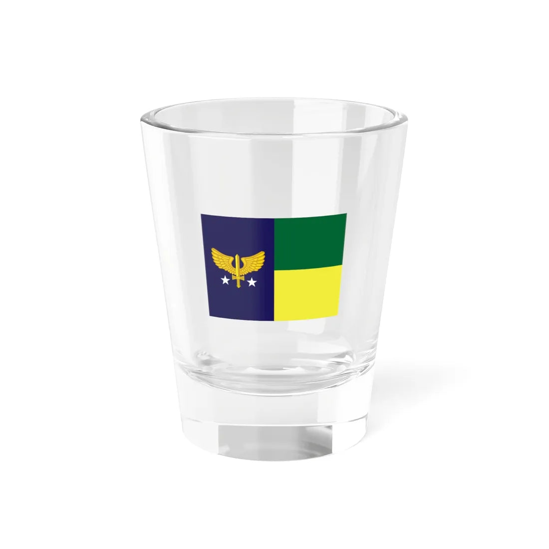 Rank flag of Brigadeiro of Brazilian Air Force (Brazil) Shot Glass 1.5oz 1.5oz - Go Mug Yourself