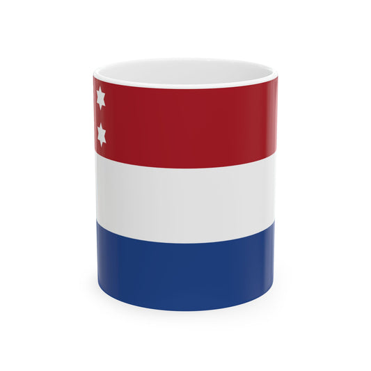 Rank flag of Lieutenant admiral for the Royal Netherlands Navy (Netherlands) White Coffee Mug-11oz-Go Mug Yourself