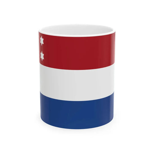 Rank flag of Lieutenant admiral for the Royal Netherlands Navy (Netherlands) White Coffee Mug 11oz - Go Mug Yourself