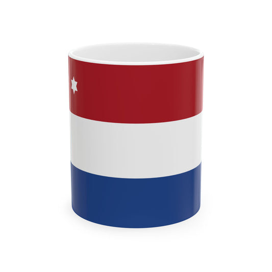 Rank flag of Schout-bij-nacht for the Royal Netherlands Navy (Netherlands) White Coffee Mug-11oz-Go Mug Yourself