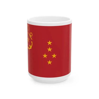Rank flag of the Royal Moroccan Navy - Admiral ornamented crown (Morocco) White Coffee Mug 15oz - Go Mug Yourself