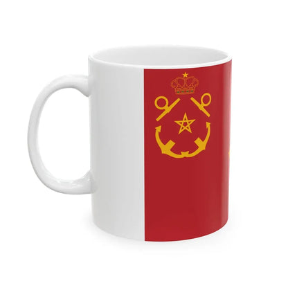 Rank flag of the Royal Moroccan Navy - Admiral ornamented crown (Morocco) White Coffee Mug - Go Mug Yourself