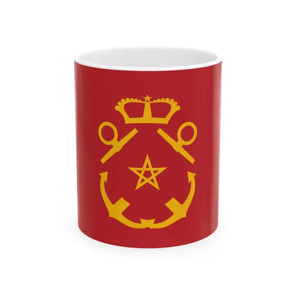 Rank flag of the Royal Moroccan Navy - Inspector of the Navy (Morocco) White Coffee Mug 11oz - Go Mug Yourself