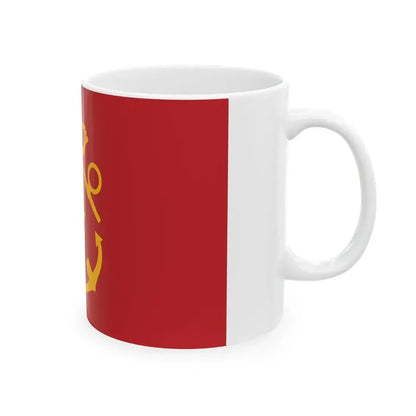 Rank flag of the Royal Moroccan Navy - Inspector of the Navy (Morocco) White Coffee Mug - Go Mug Yourself