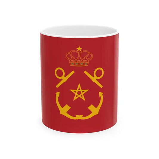 Rank flag of the Royal Moroccan Navy - Inspector of the Navy ornamented crown (Morocco) White Coffee Mug 11oz - Go Mug Yourself