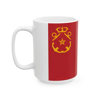 Rank flag of the Royal Moroccan Navy - Rear Admiral (Morocco) White Coffee Mug - Go Mug Yourself