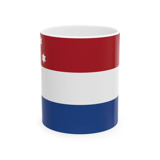 Rank flag of Vice admiral for the Royal Netherlands Navy (Netherlands) White Coffee Mug-11oz-Go Mug Yourself