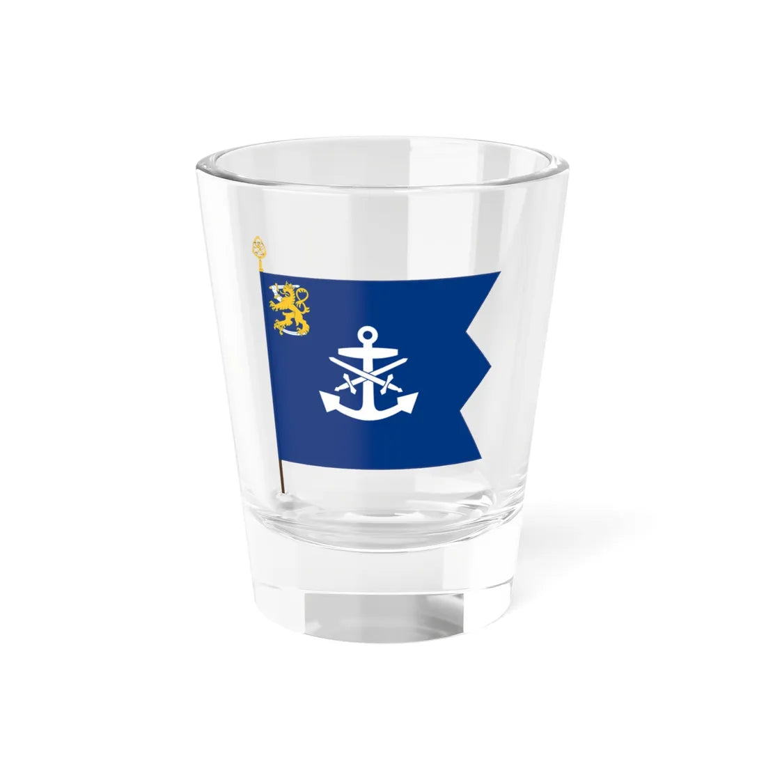 Rannikkolaivaston lippu (Finland) Shot Glass 1.5oz 1.5oz - Go Mug Yourself