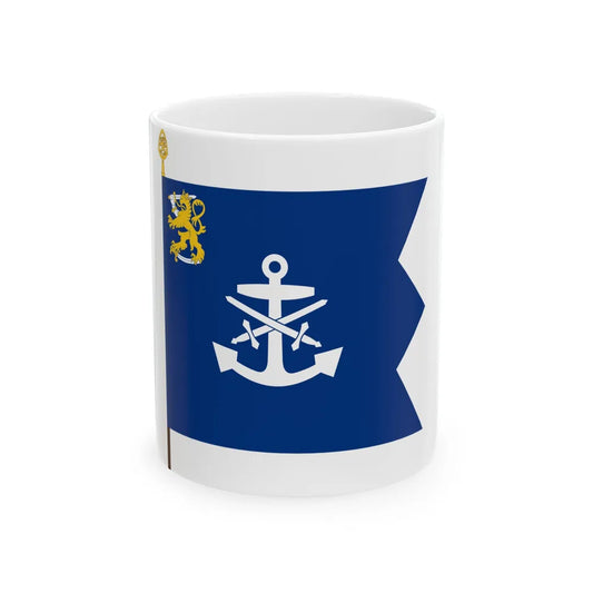 Rannikkolaivaston lippu (Finland) White Coffee Mug 11oz - Go Mug Yourself