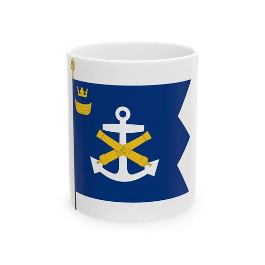 Rannikkoprikaatin lippu (Finland) White Coffee Mug 11oz - Go Mug Yourself