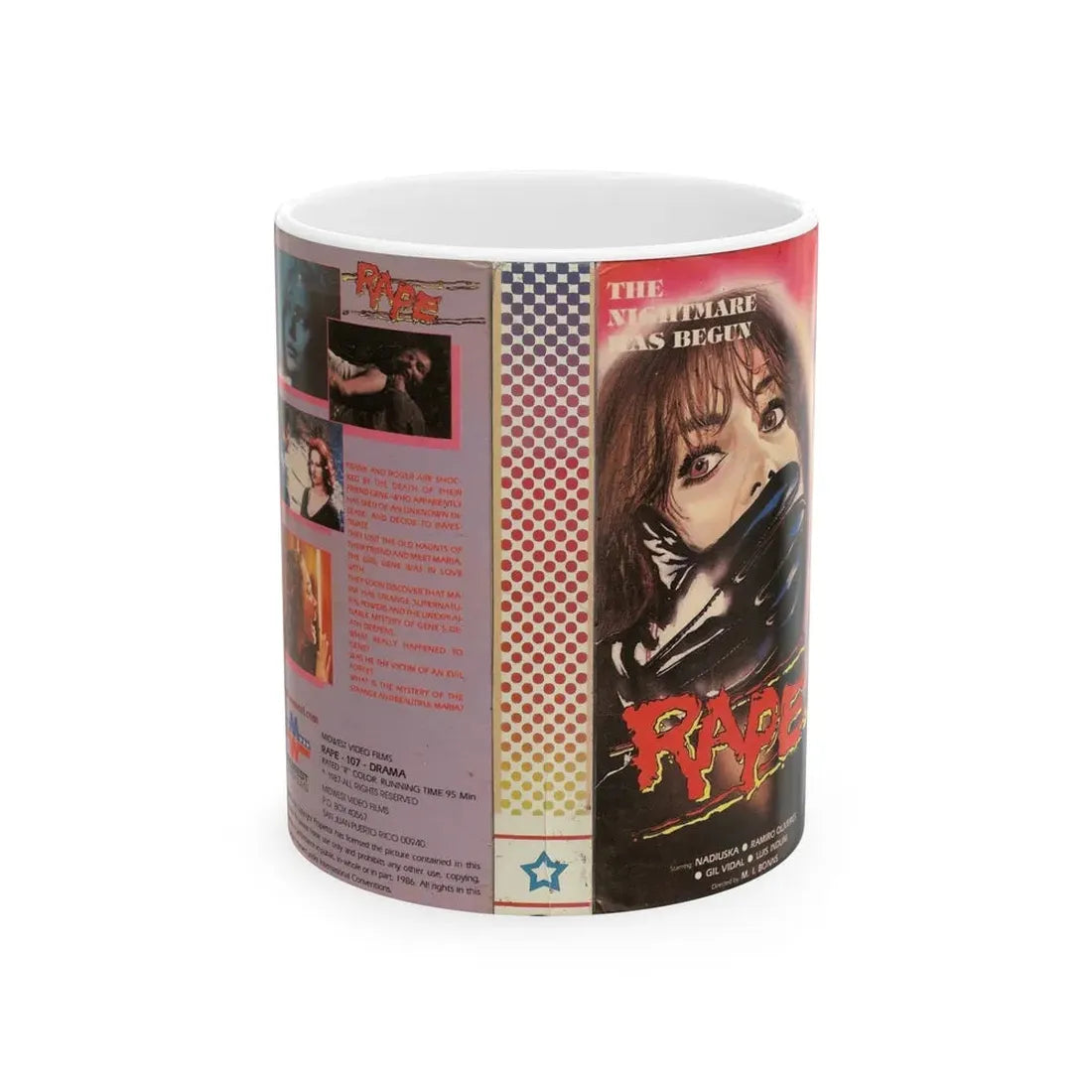 RAPE MIDWEST VIDEO FILMS (VHS COVER) - White Coffee Mug 11oz - Go Mug Yourself