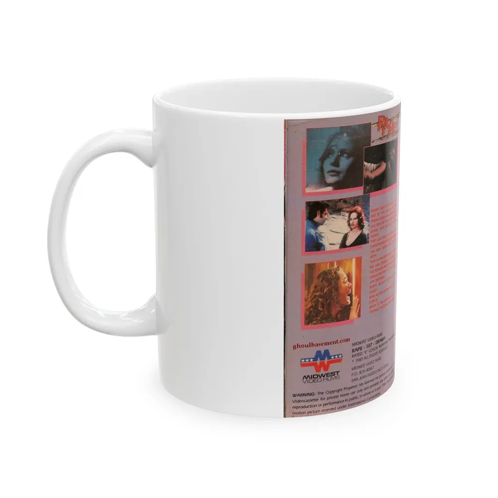 RAPE MIDWEST VIDEO FILMS (VHS COVER) - White Coffee Mug-Go Mug Yourself