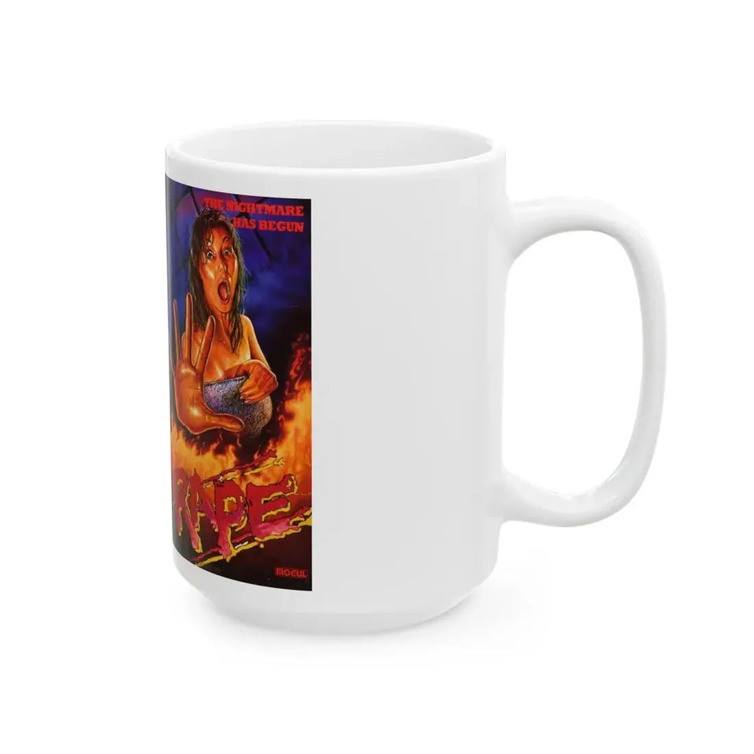RAPE MOGUL VIDEO (VHS COVER) - White Coffee Mug - Go Mug Yourself