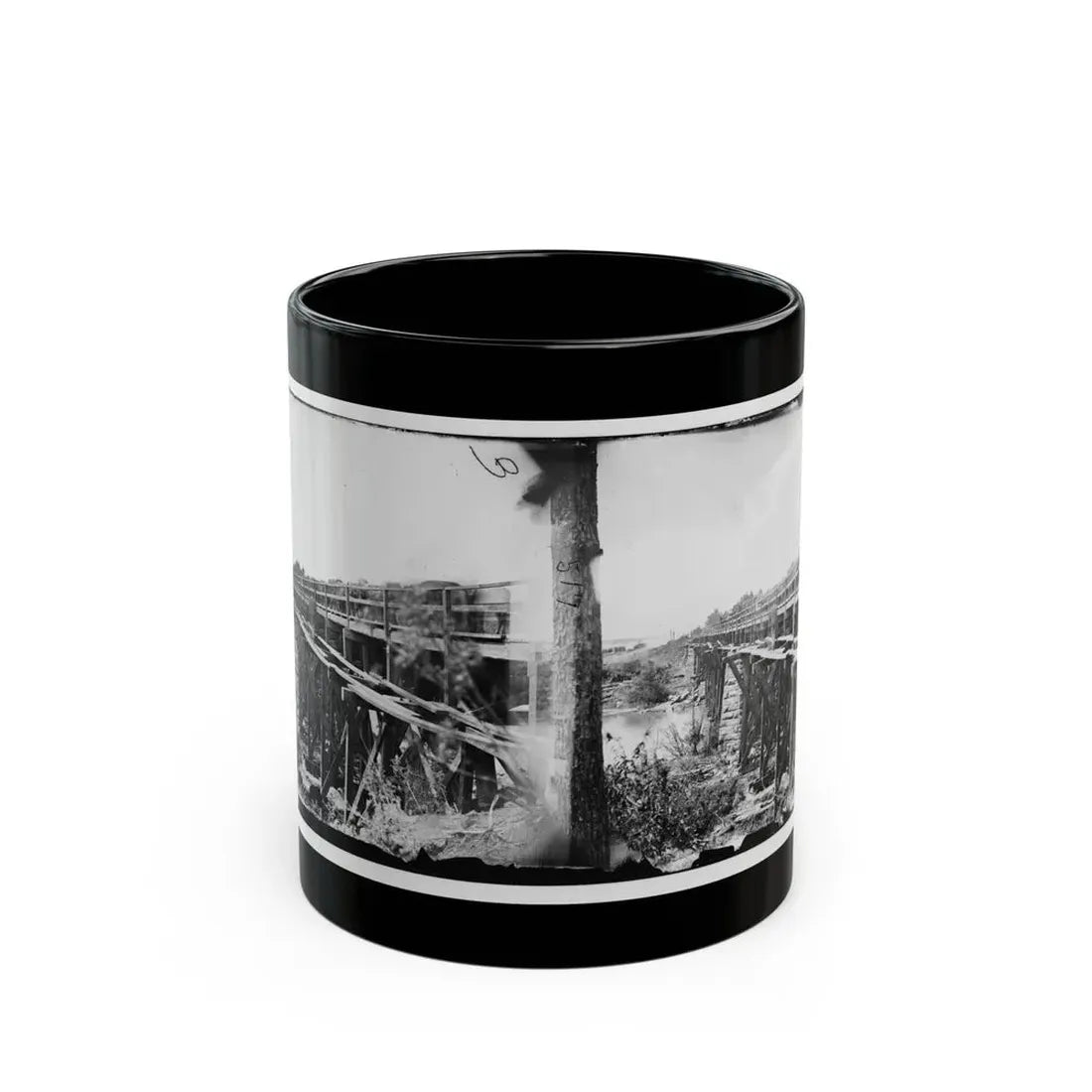 Rappahannock River, Va. Bridge, South View (U.S. Civil War) Black Coffee Mug 11oz - Go Mug Yourself