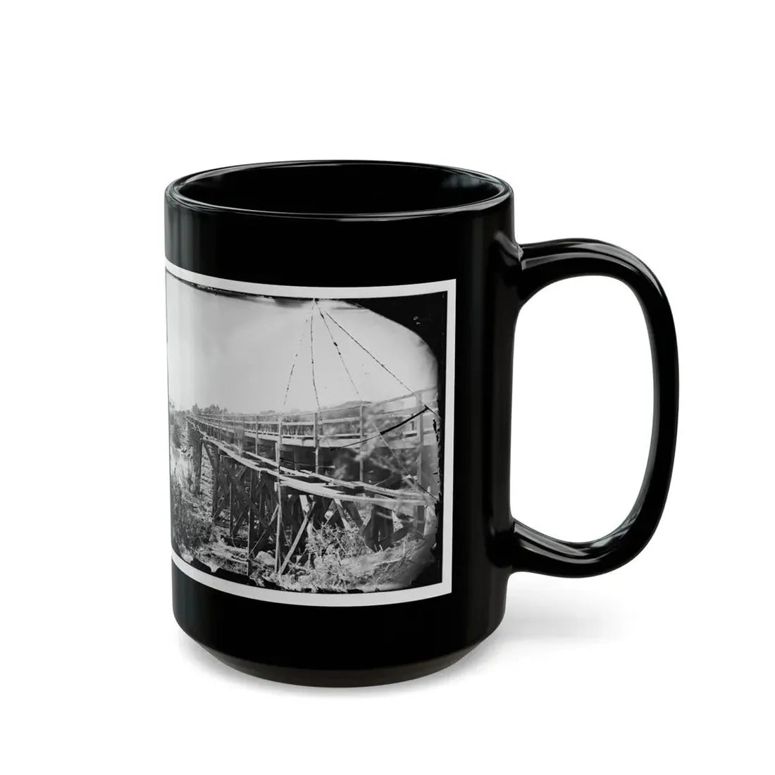 Rappahannock River, Va. Bridge, South View (U.S. Civil War) Black Coffee Mug - Go Mug Yourself