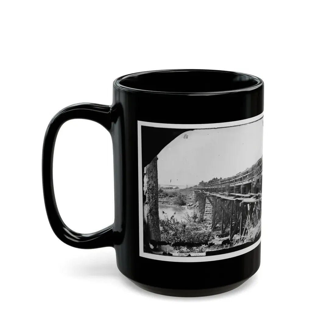 Rappahannock River, Va. Bridge, South View (U.S. Civil War) Black Coffee Mug - Go Mug Yourself