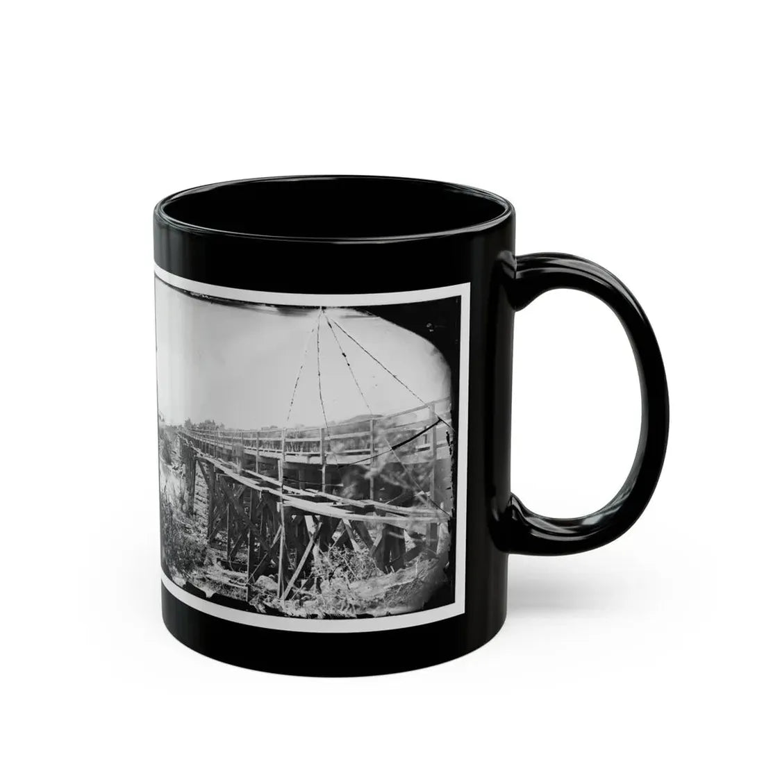 Rappahannock River, Va. Bridge, South View (U.S. Civil War) Black Coffee Mug - Go Mug Yourself