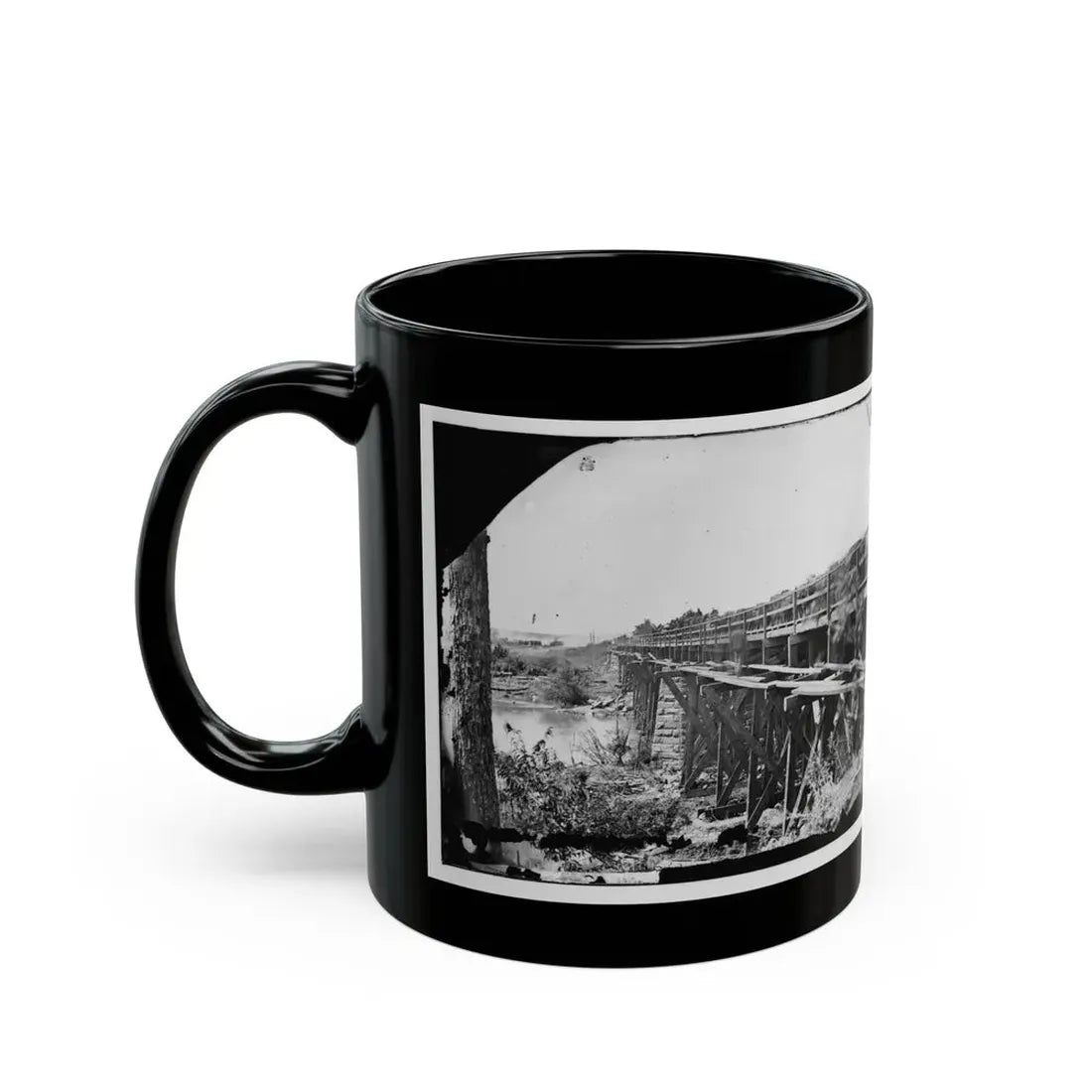 Rappahannock River, Va. Bridge, South View (U.S. Civil War) Black Coffee Mug - Go Mug Yourself
