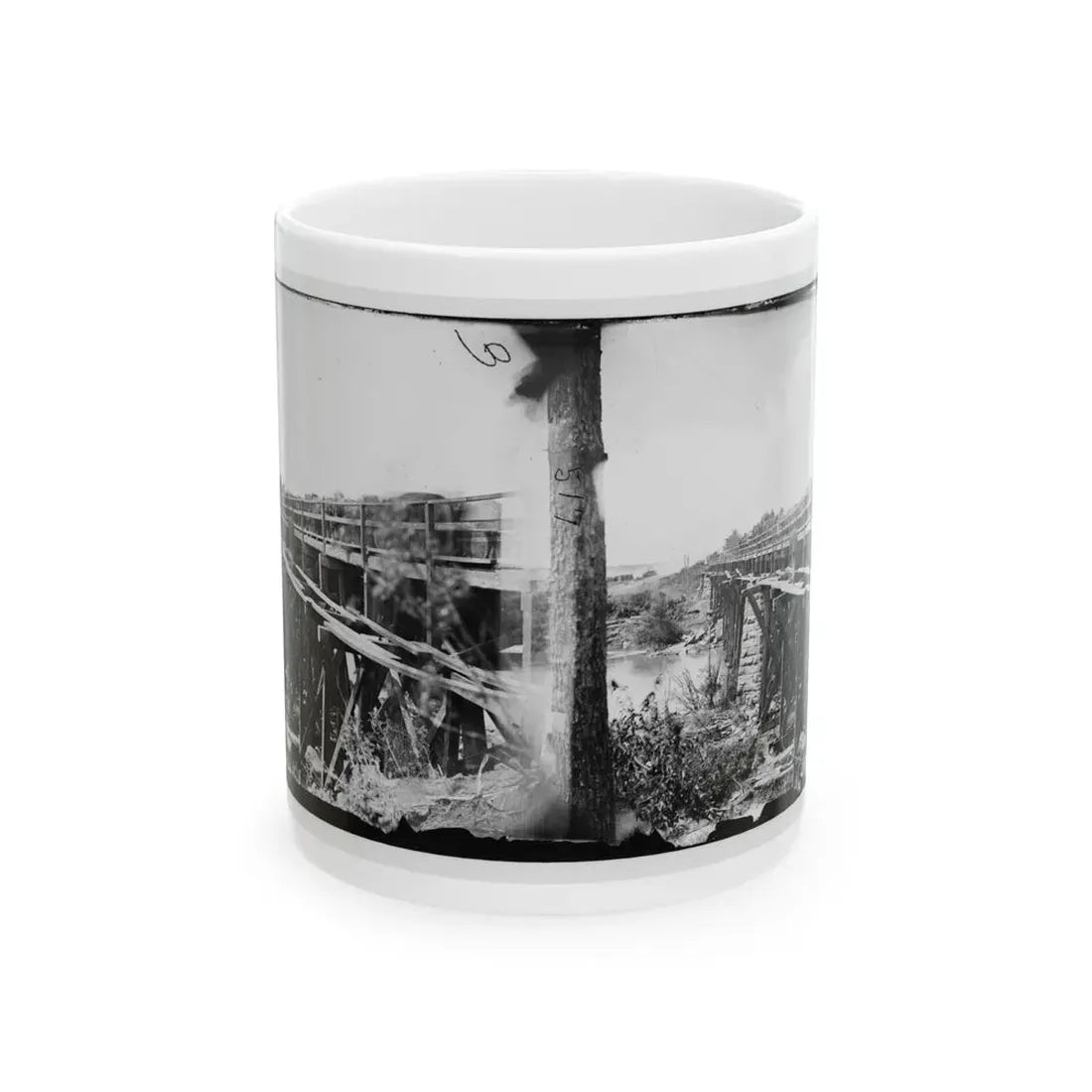 Rappahannock River, Va. Bridge, South View (U.S. Civil War) White Coffee Mug 11oz - Go Mug Yourself